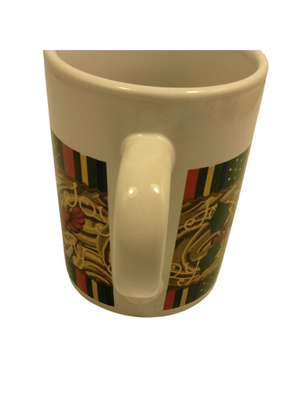 Royal Norfolk Christmas Coffee Cup Mug Joy Cardinal Abstract Design Holly Tree - Picture 4 of 9